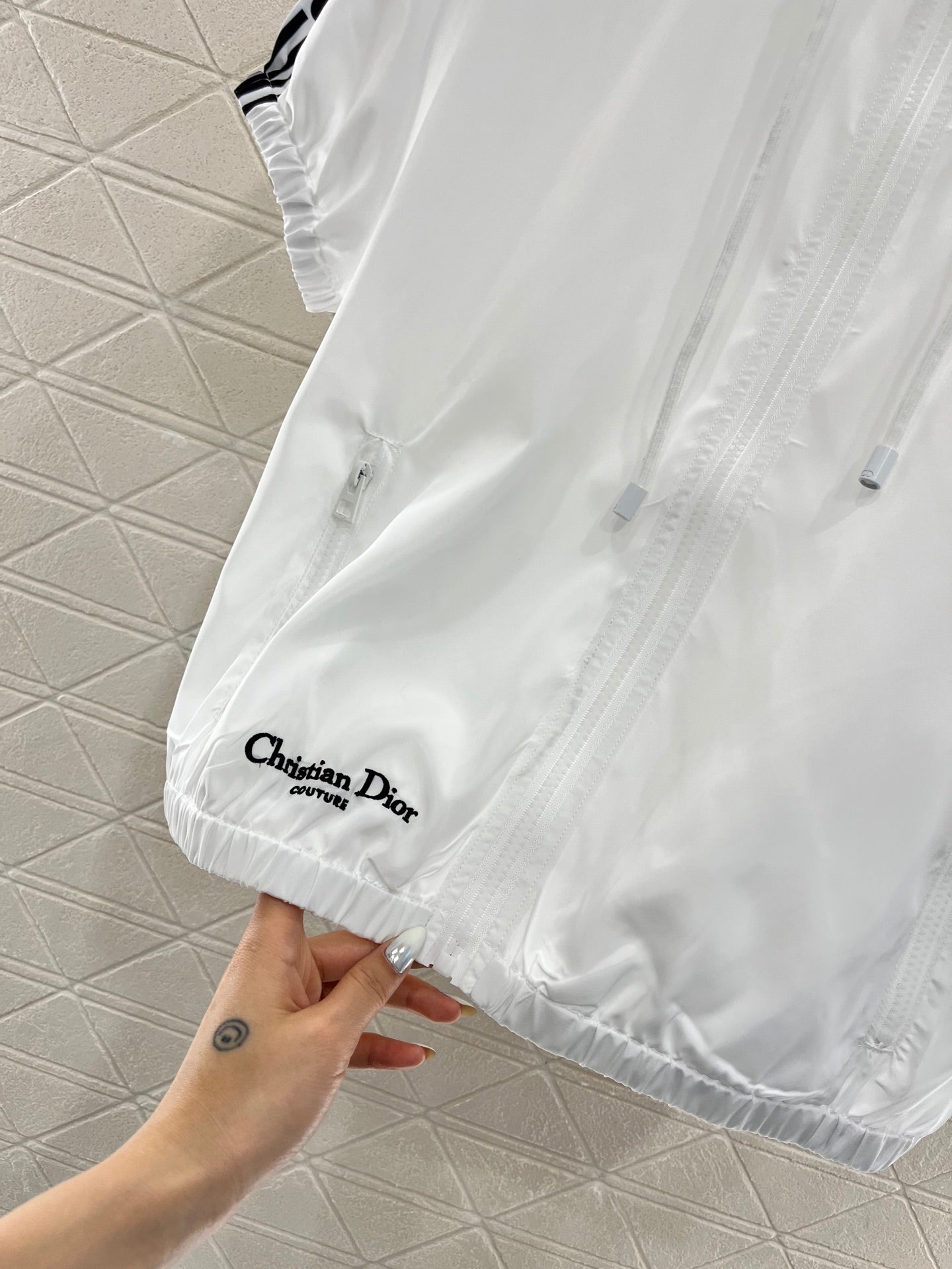 25ss logo embroidered hooded zipper short sleeves + shorts set