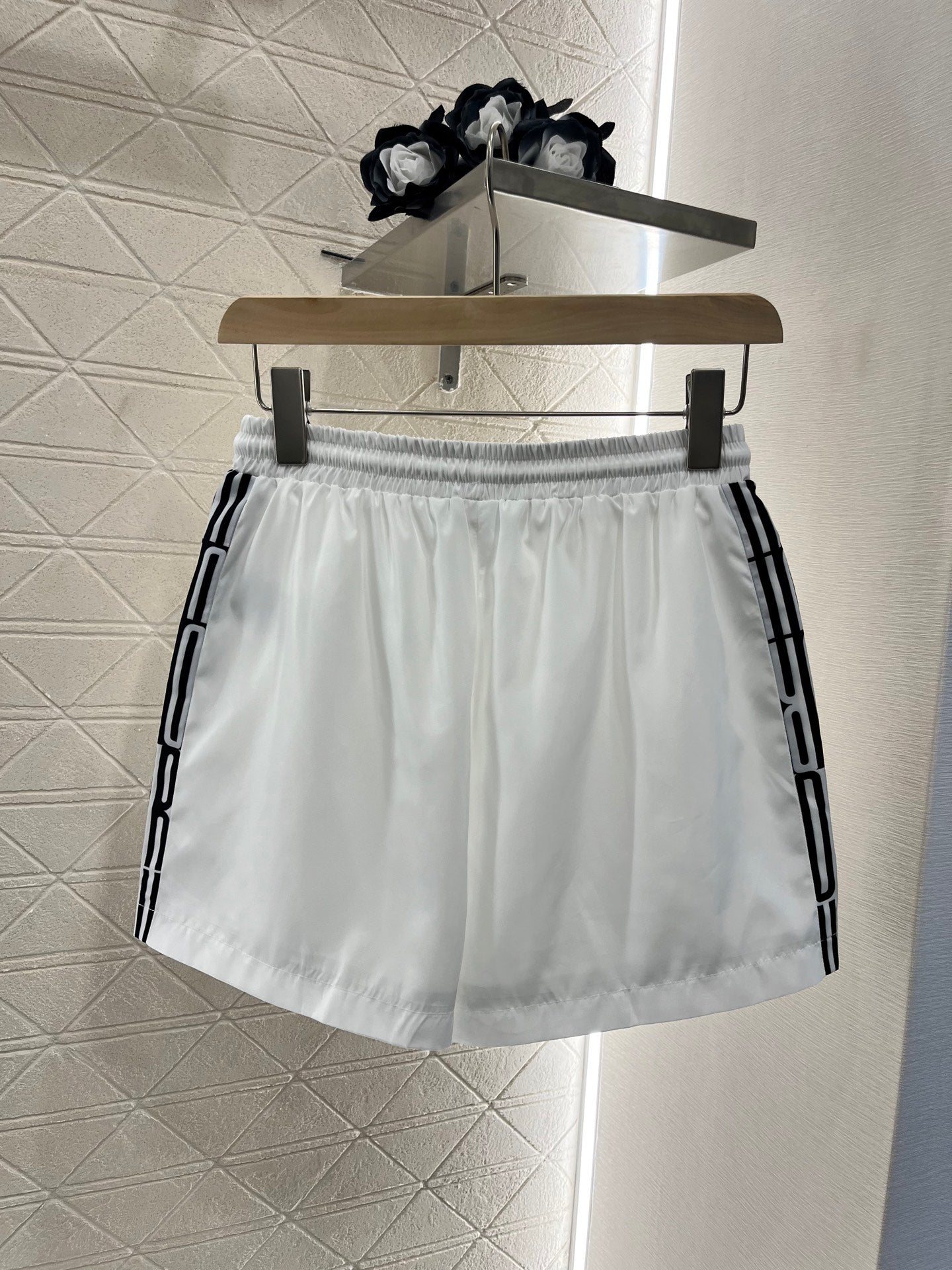 25ss logo embroidered hooded zipper short sleeves + shorts set