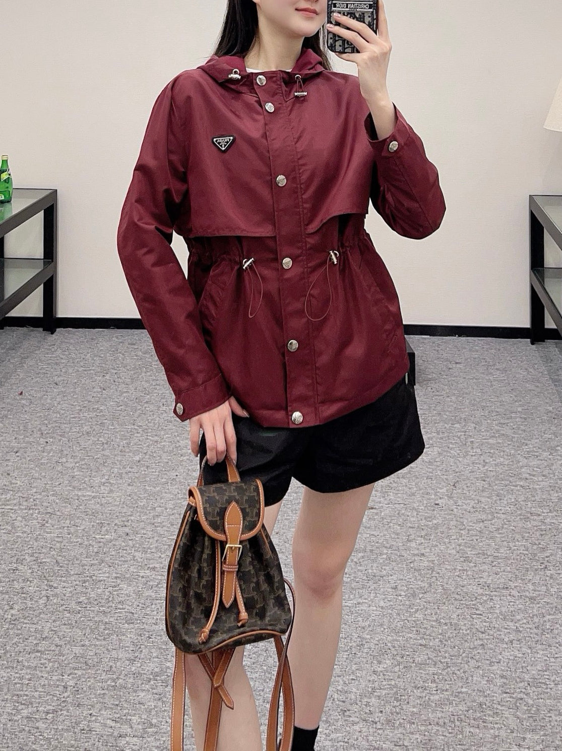 Early autumn nylon hooded zipper casual jacket