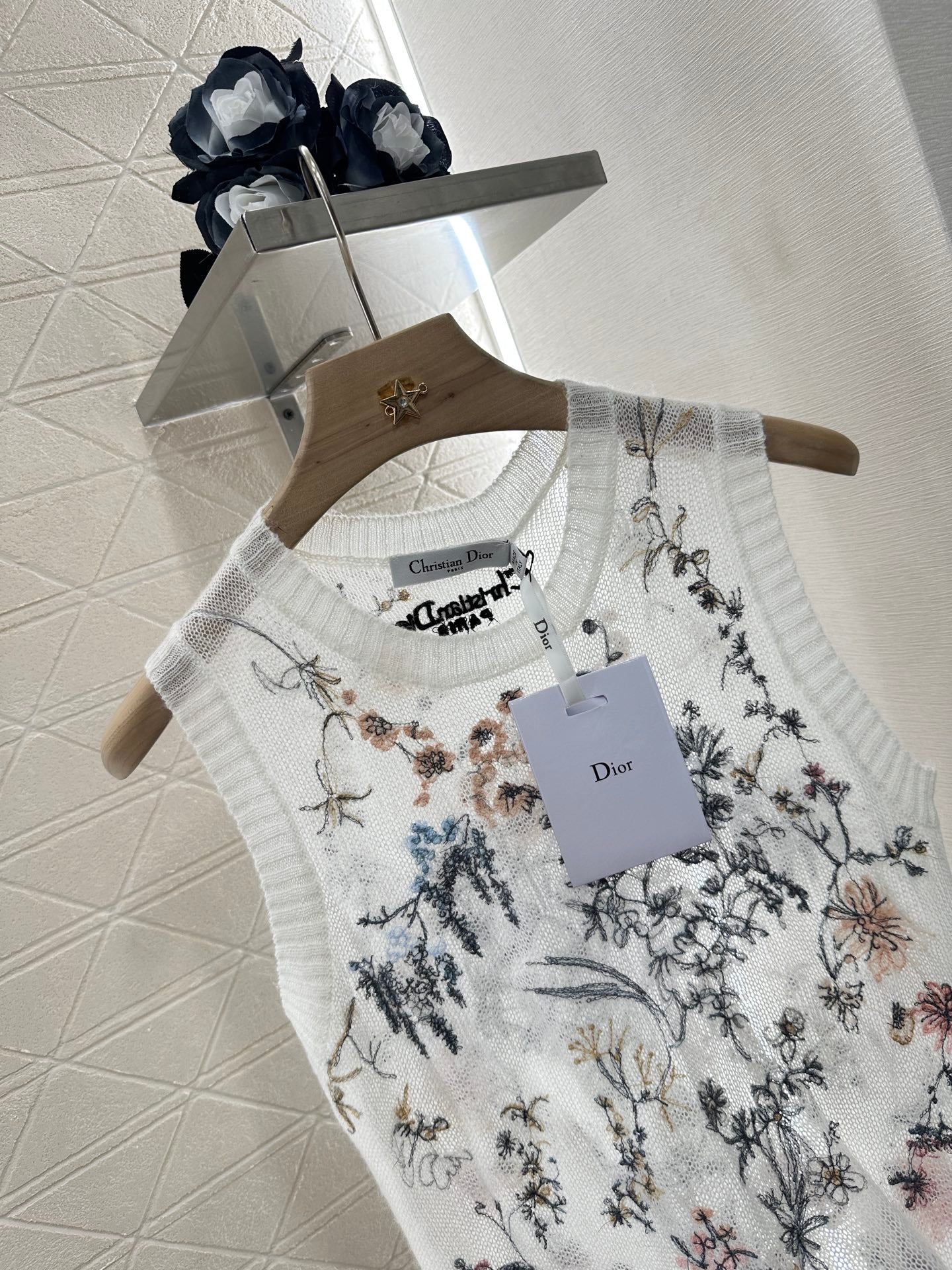 25ss embroidered knitted vest