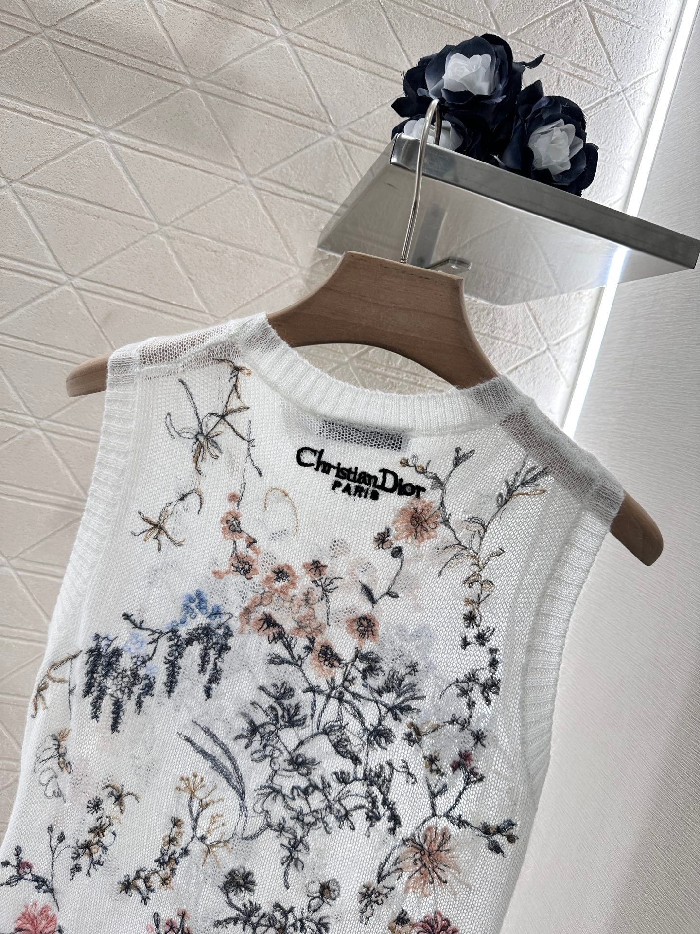 25ss embroidered knitted vest