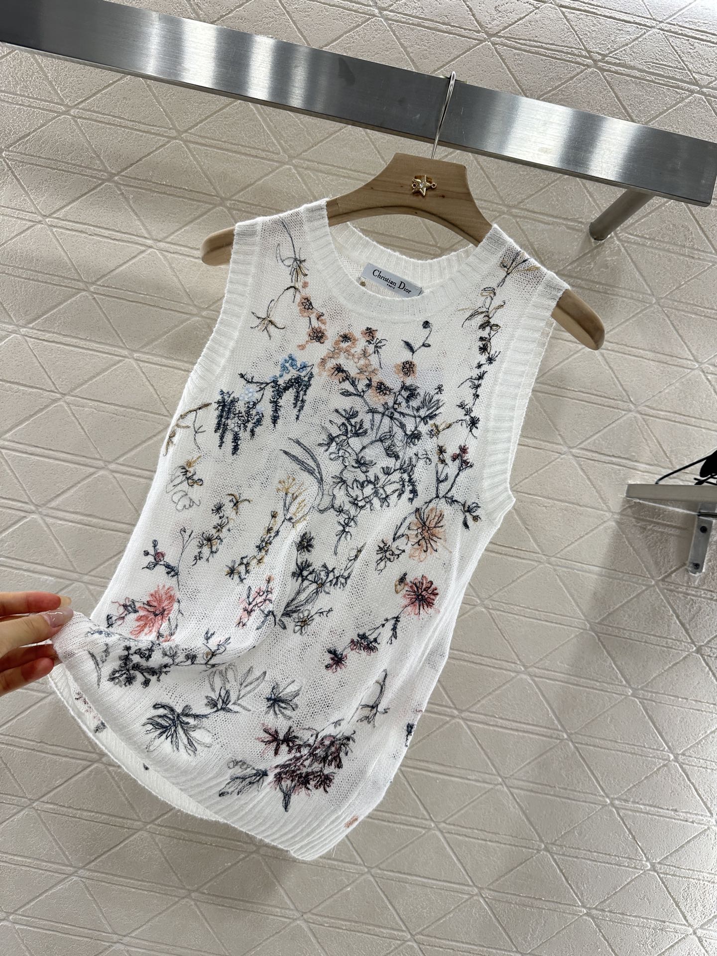 25ss embroidered knitted vest