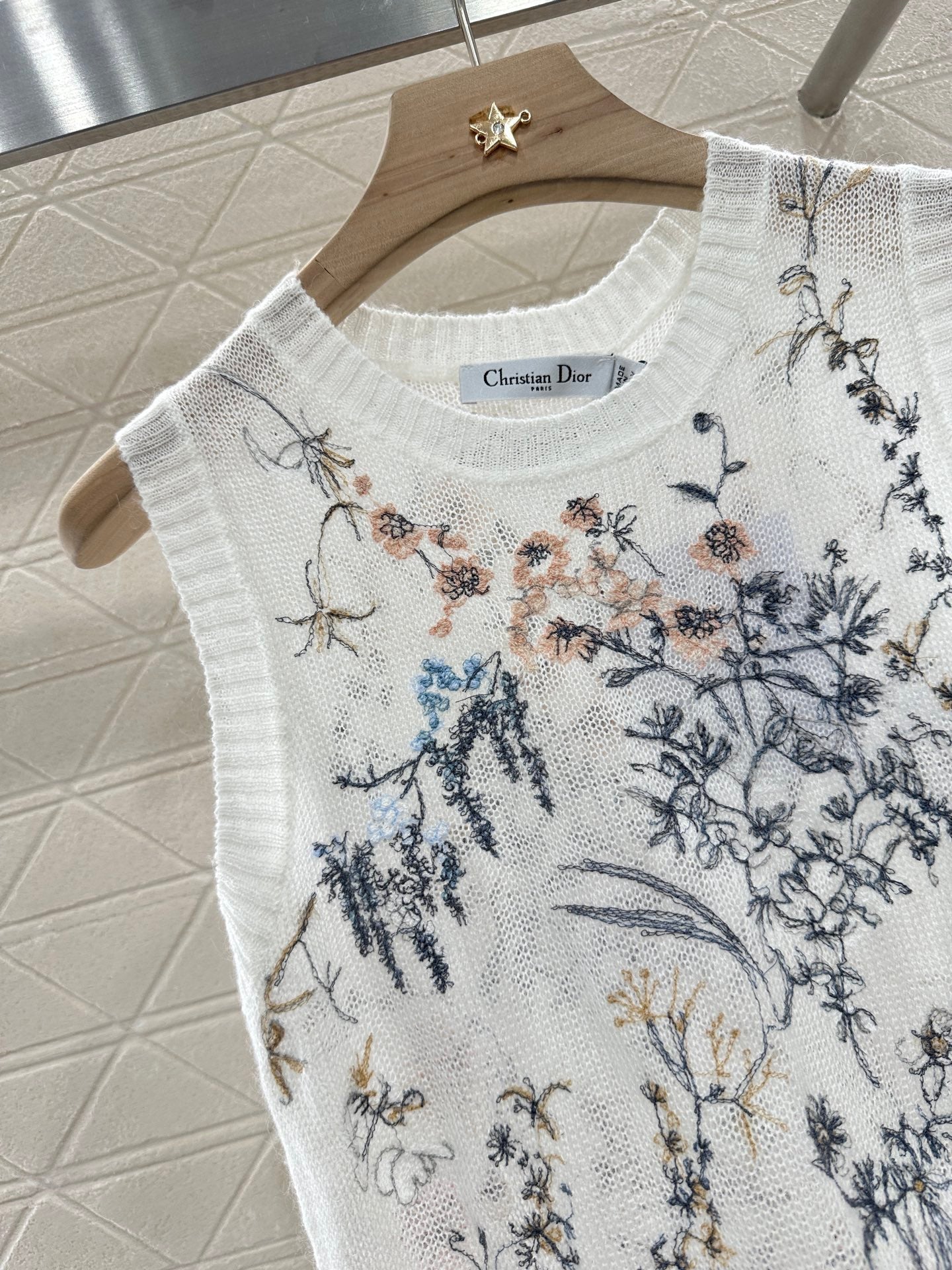 25ss embroidered knitted vest