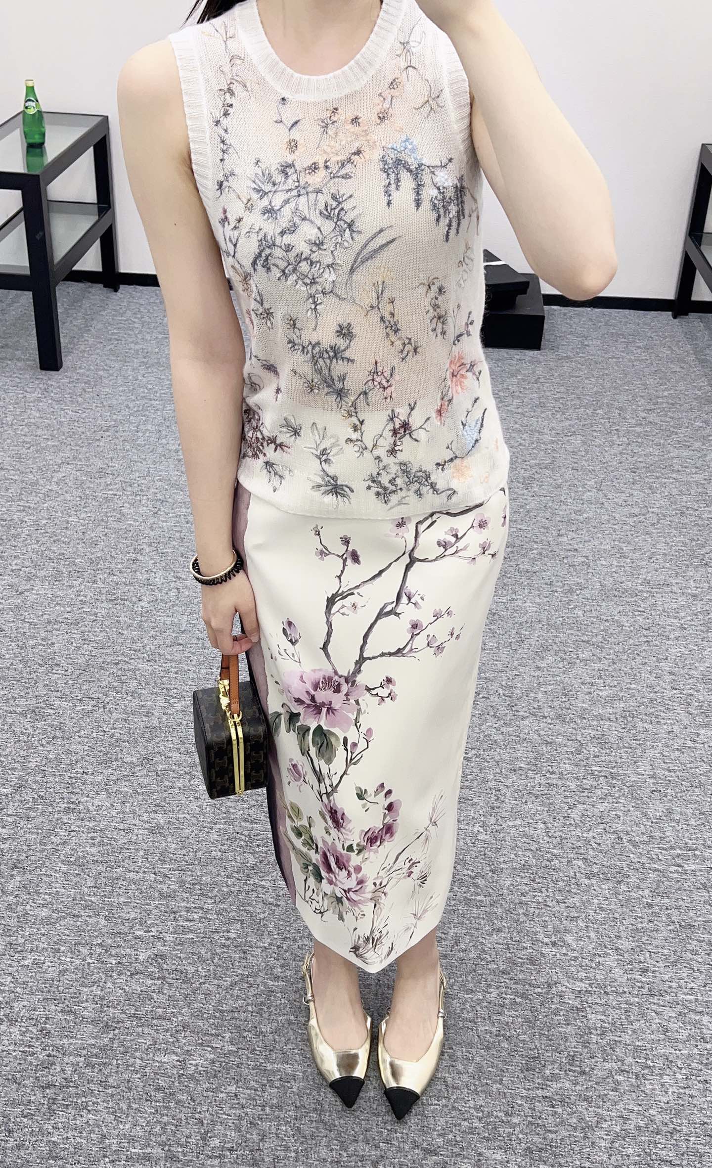 25ss embroidered knitted vest
