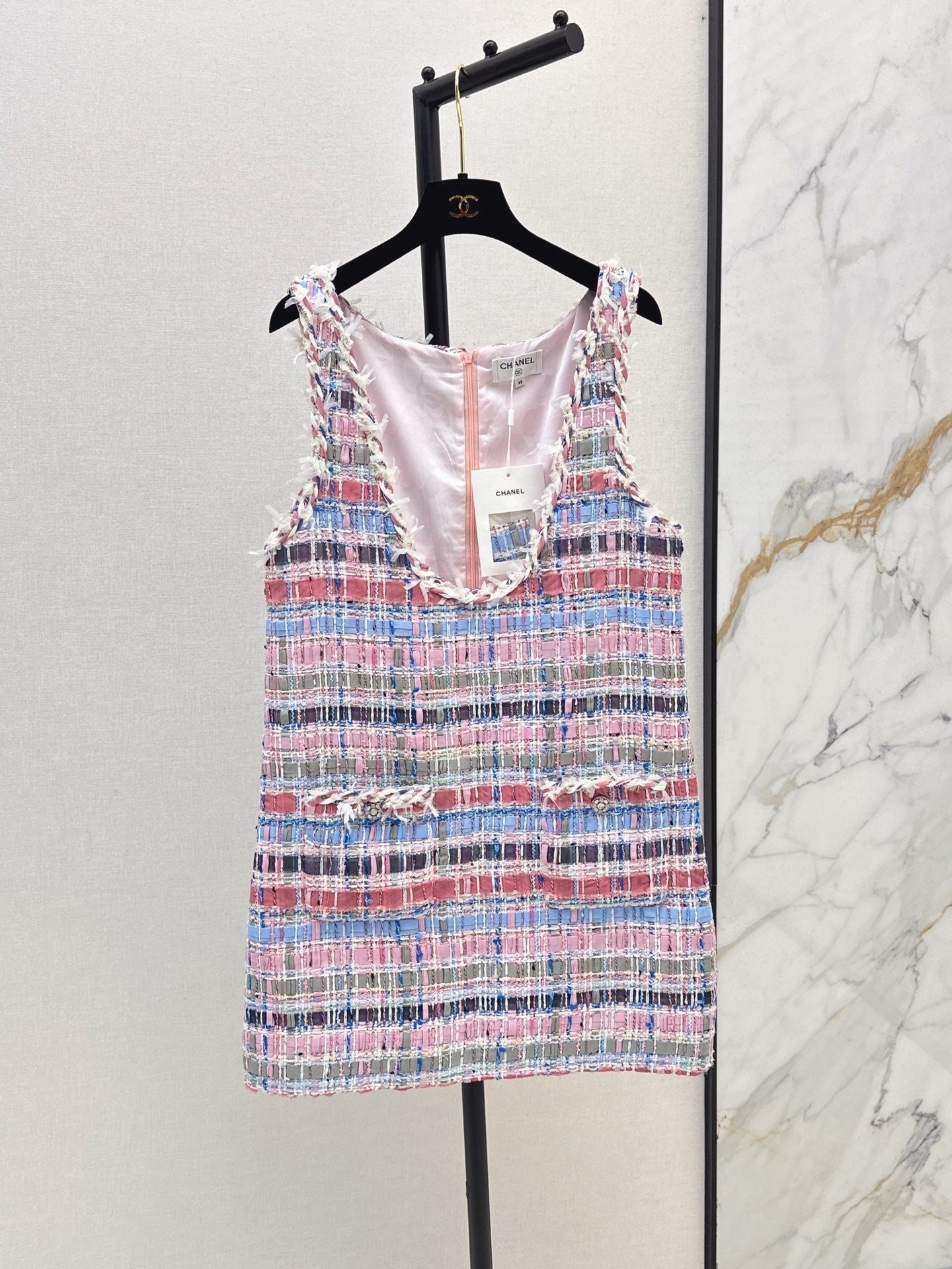 25ss tweed sleeveless dress