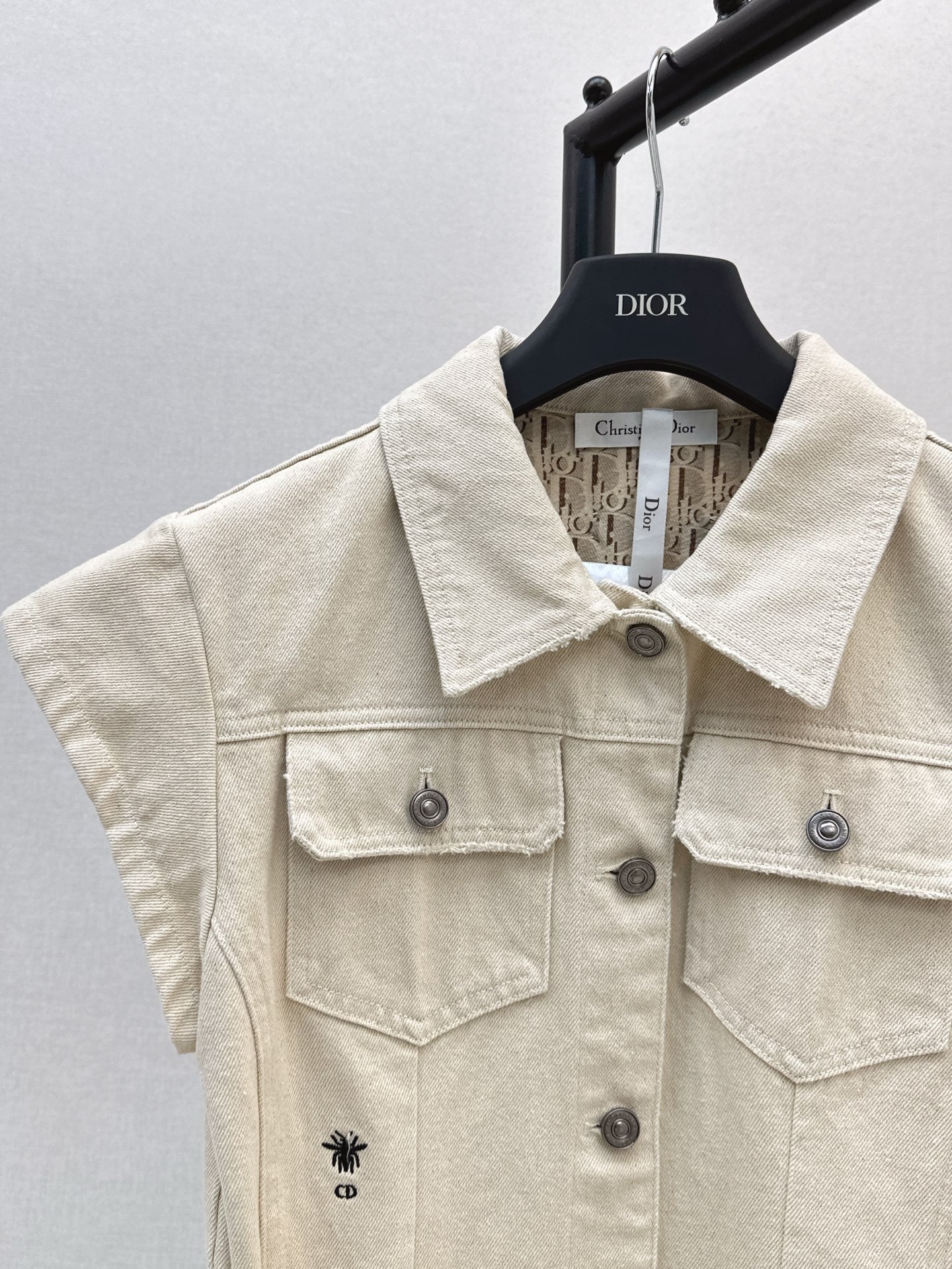 25ss metal belt buckle denim dress