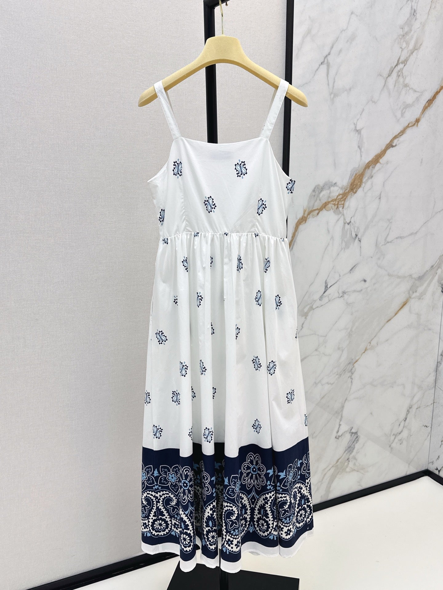25ss printed embellished slip dress
