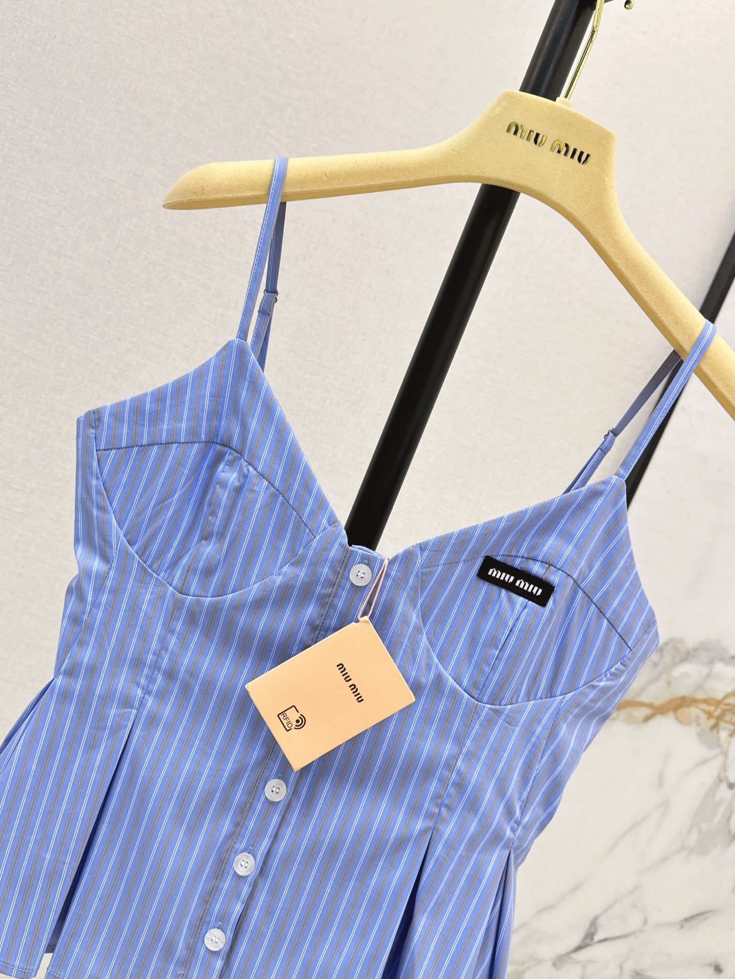 25ss blue striped small suspender belt