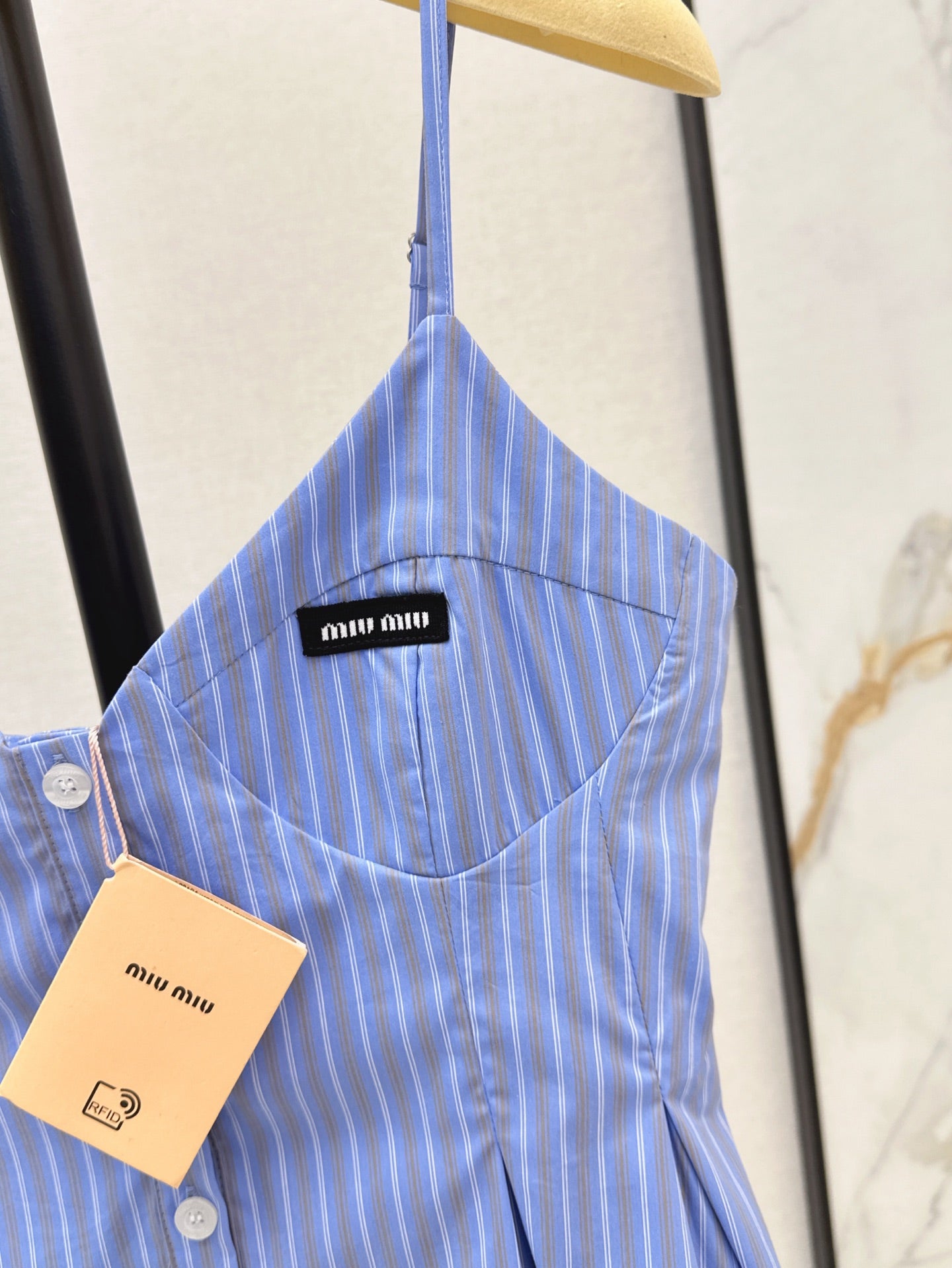 25ss blue striped small suspender belt