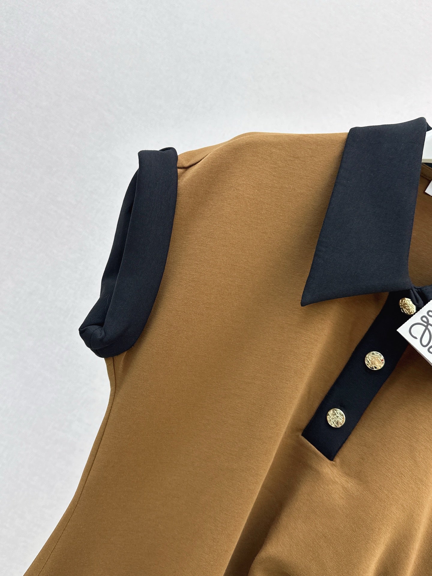 25ss contrasting lapel waist dress