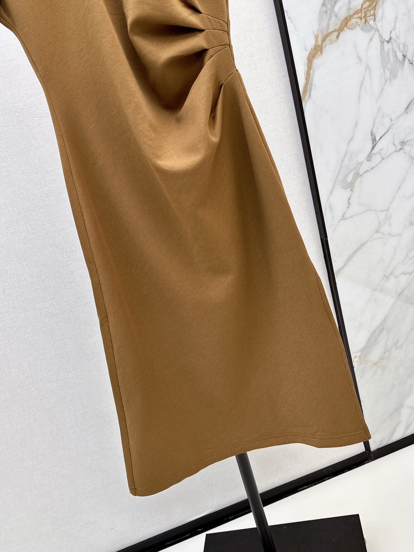 25ss contrasting lapel waist dress