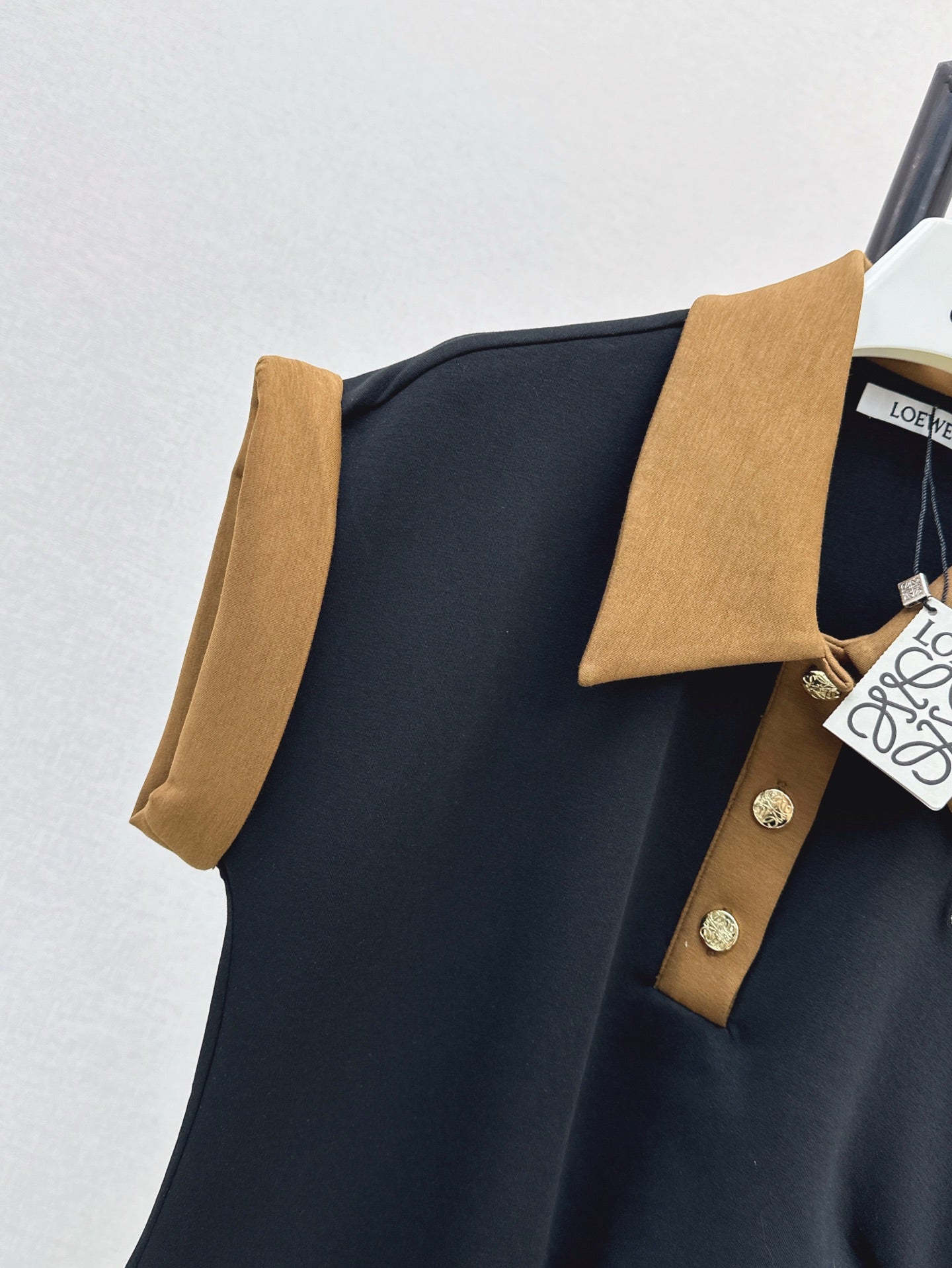 25ss contrasting lapel waist dress
