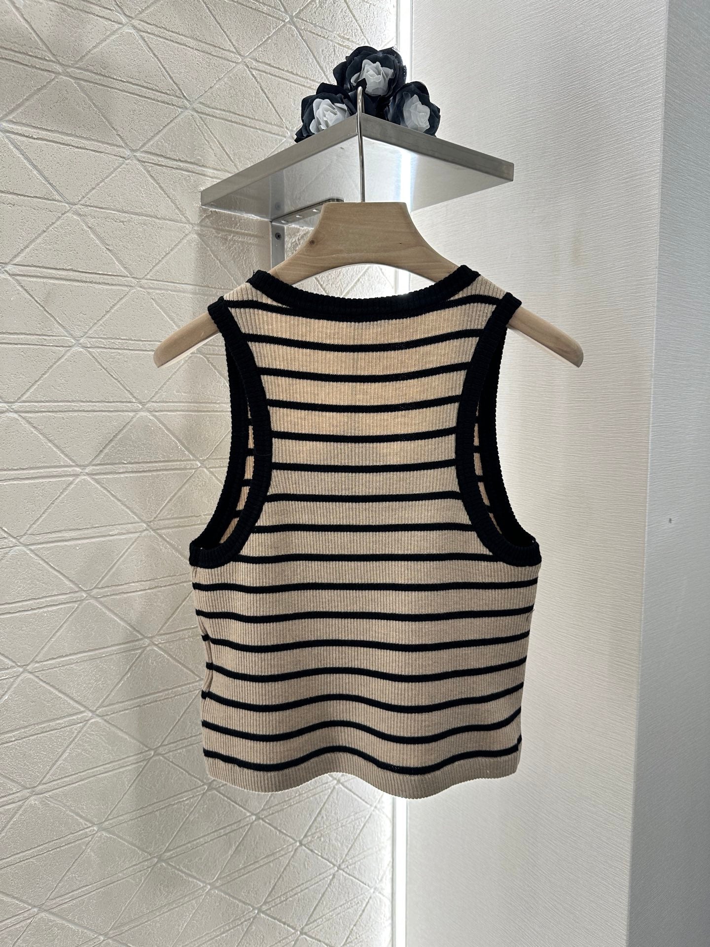25ss striped knitted vest2