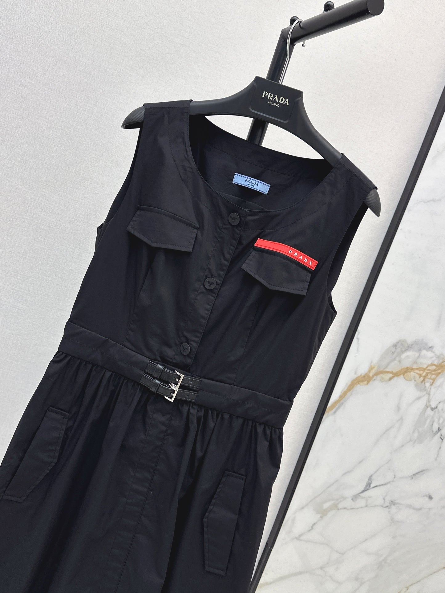 25ss belted pleated cargo tank top