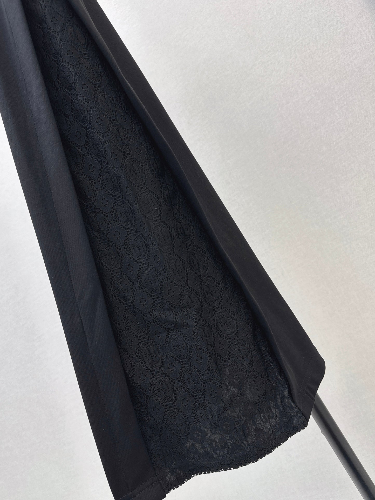 25ss lace patchwork short-sleeved sweatshirt dress
