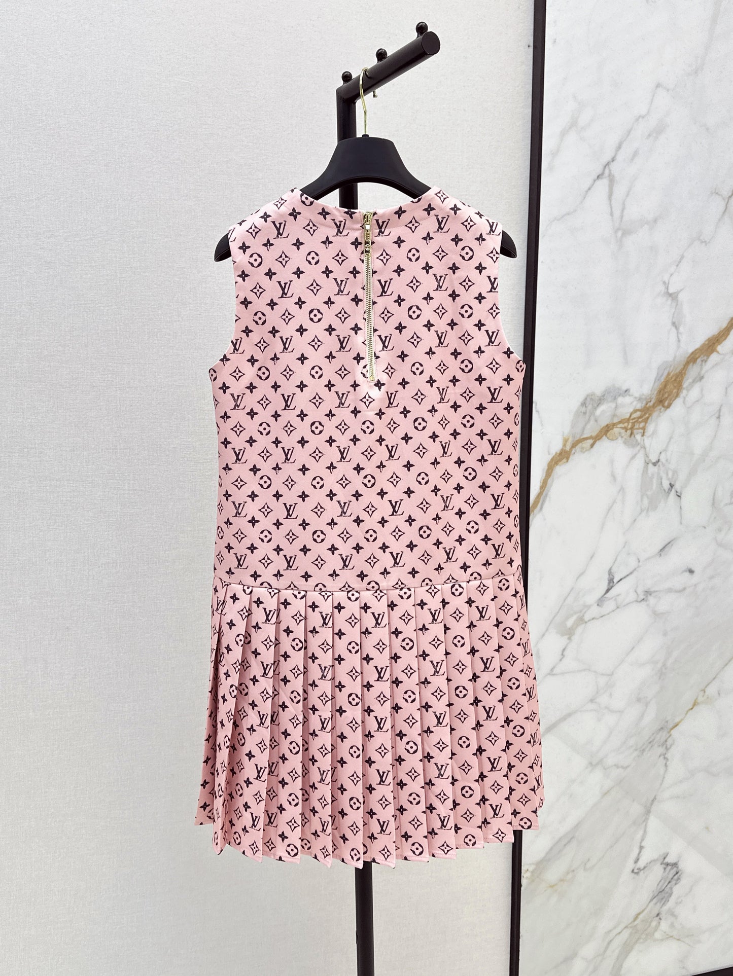 25ss classic floral pink sleeveless dress