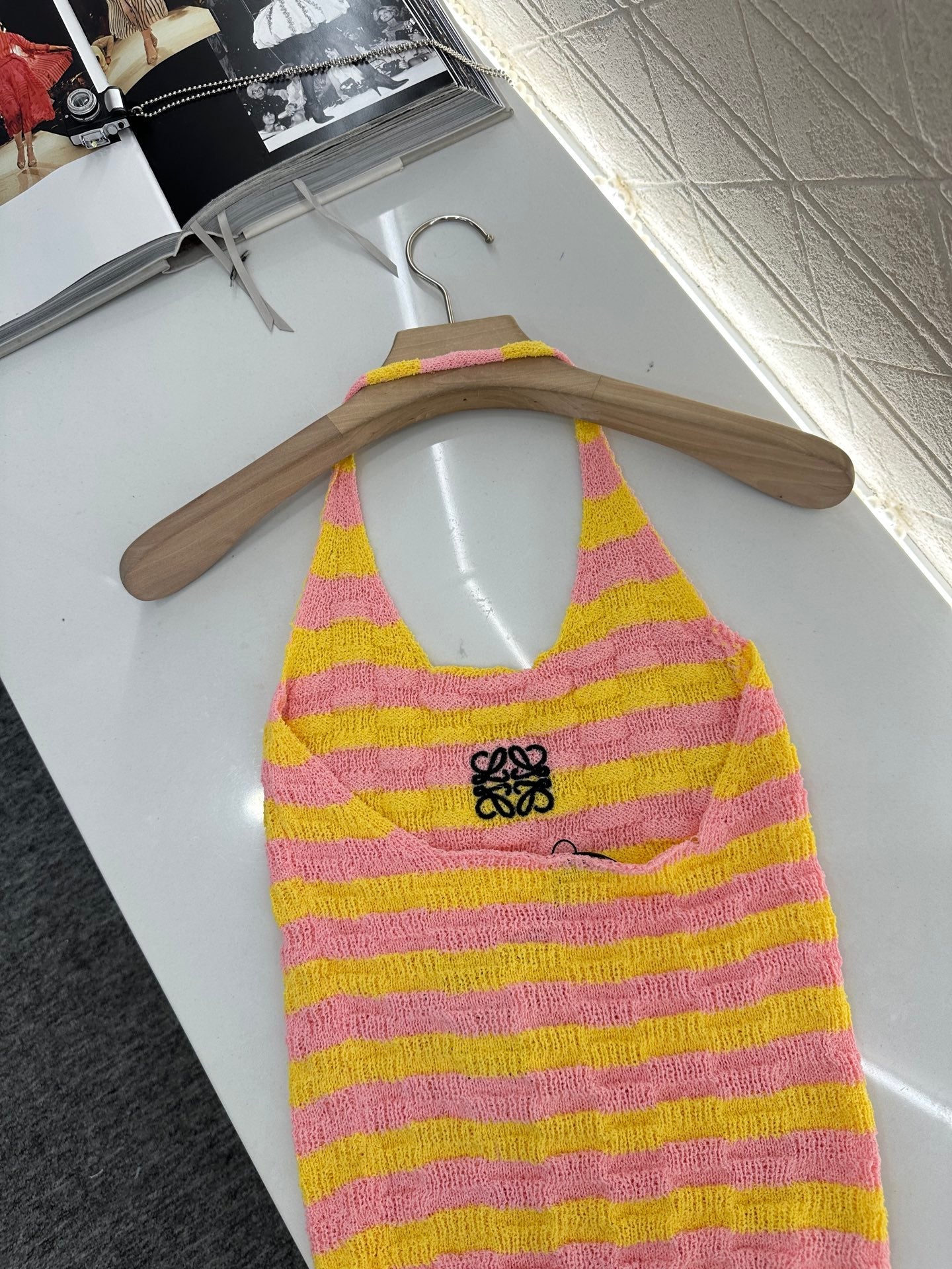 25ss embroidered halter neck vest