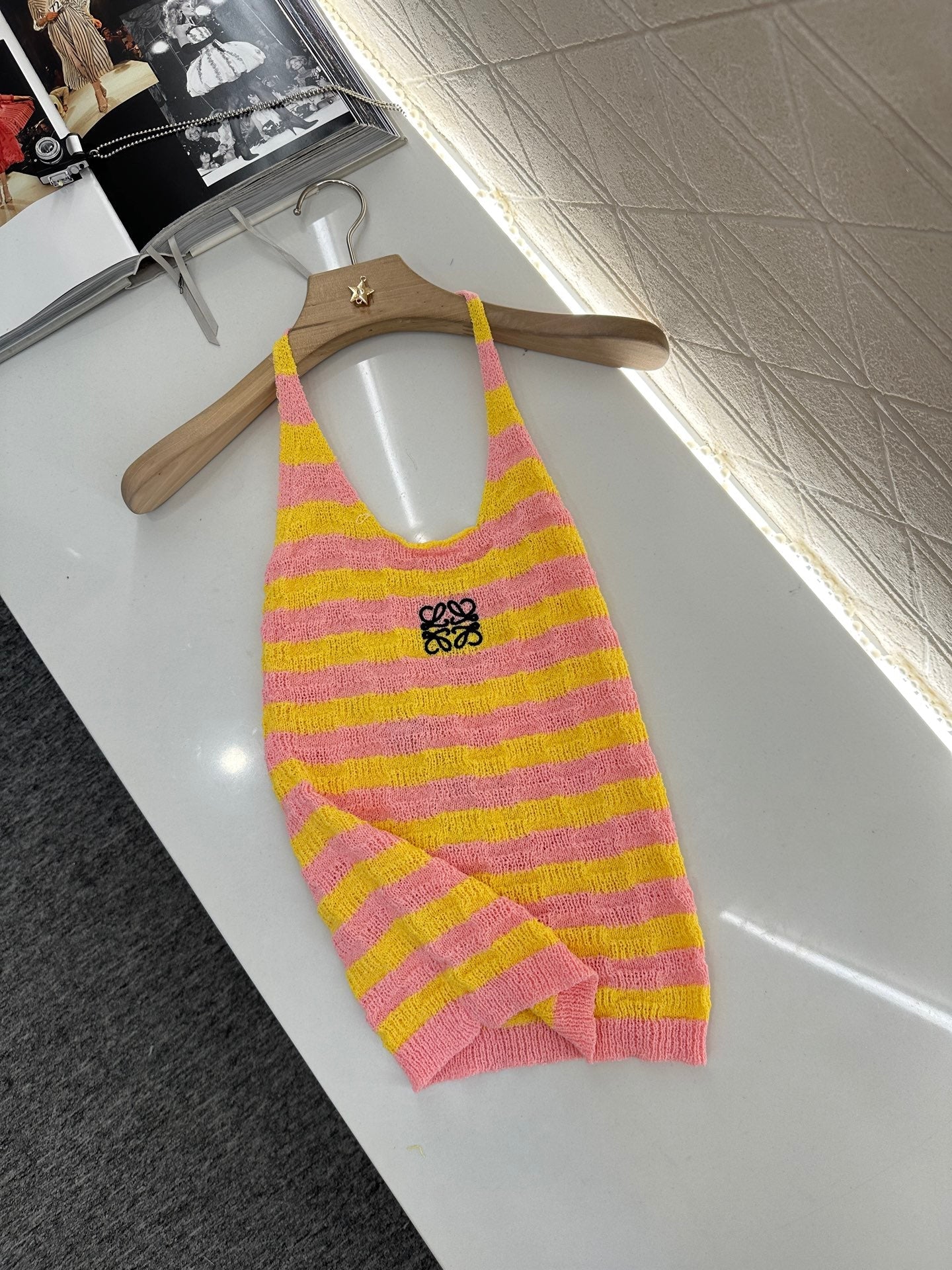 25ss embroidered halter neck vest