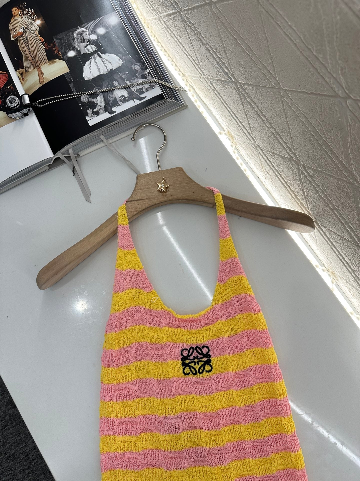 25ss embroidered halter neck vest