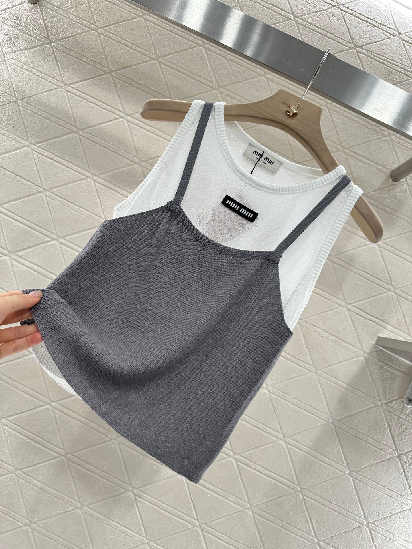 25ss fashion fake two piece vest-2