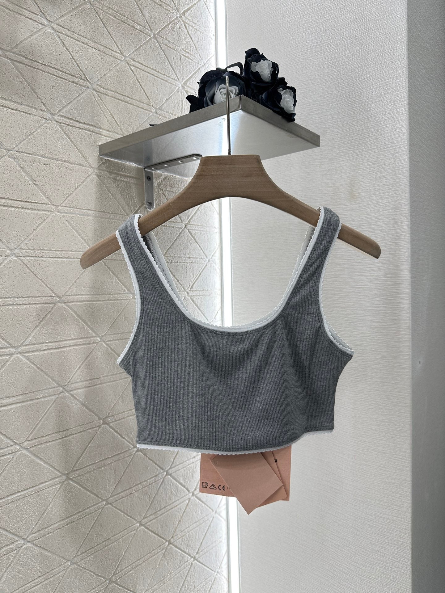 25ss lace short bra vest