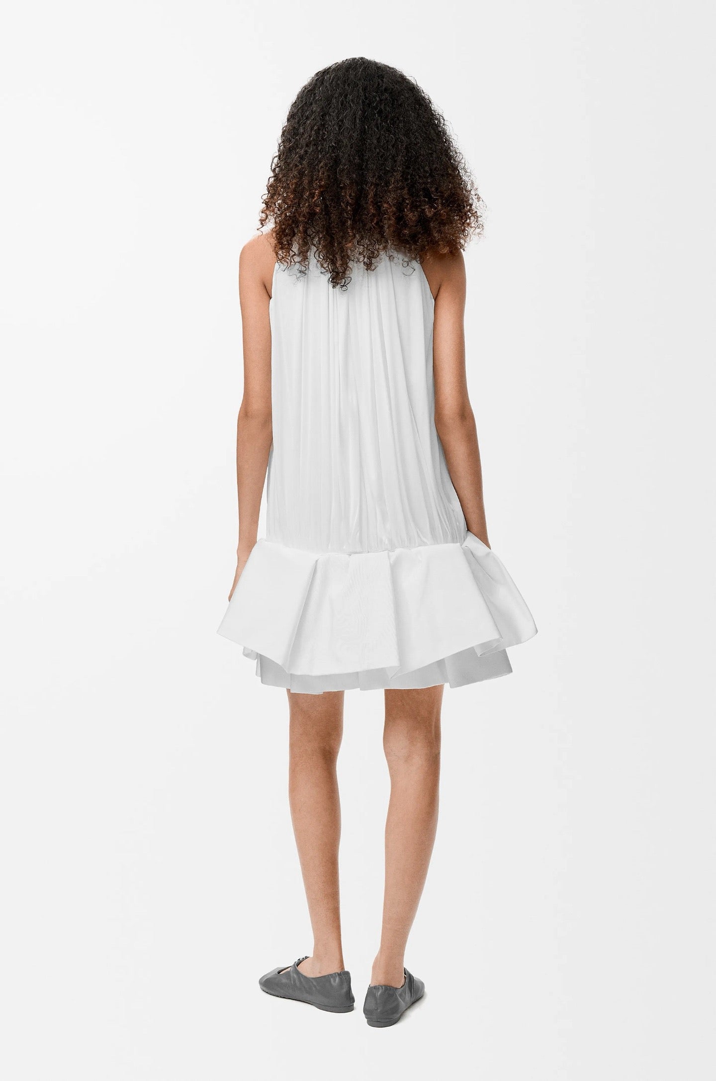 25ss pleated ruffle mini dress