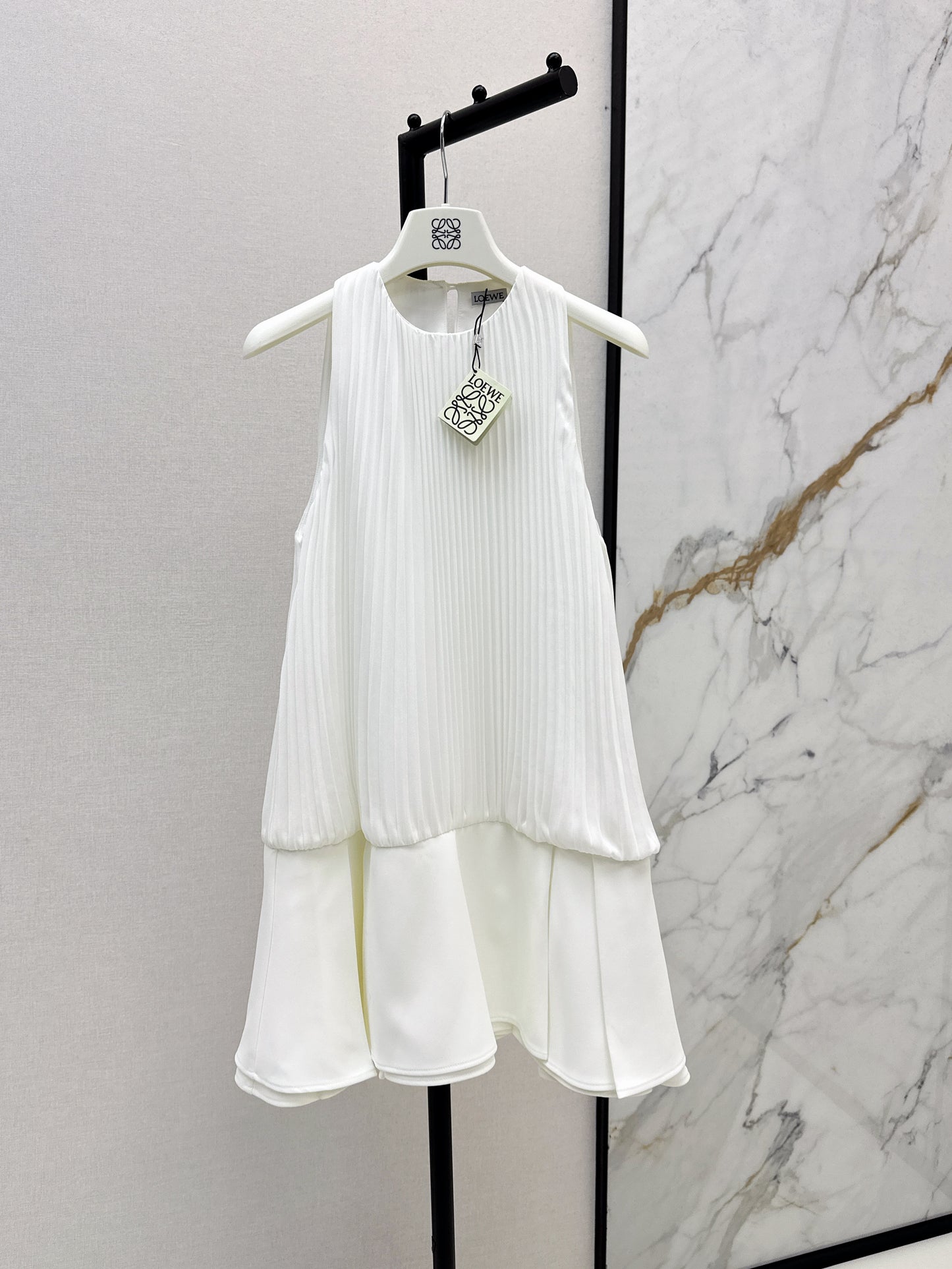 25ss pleated ruffle mini dress
