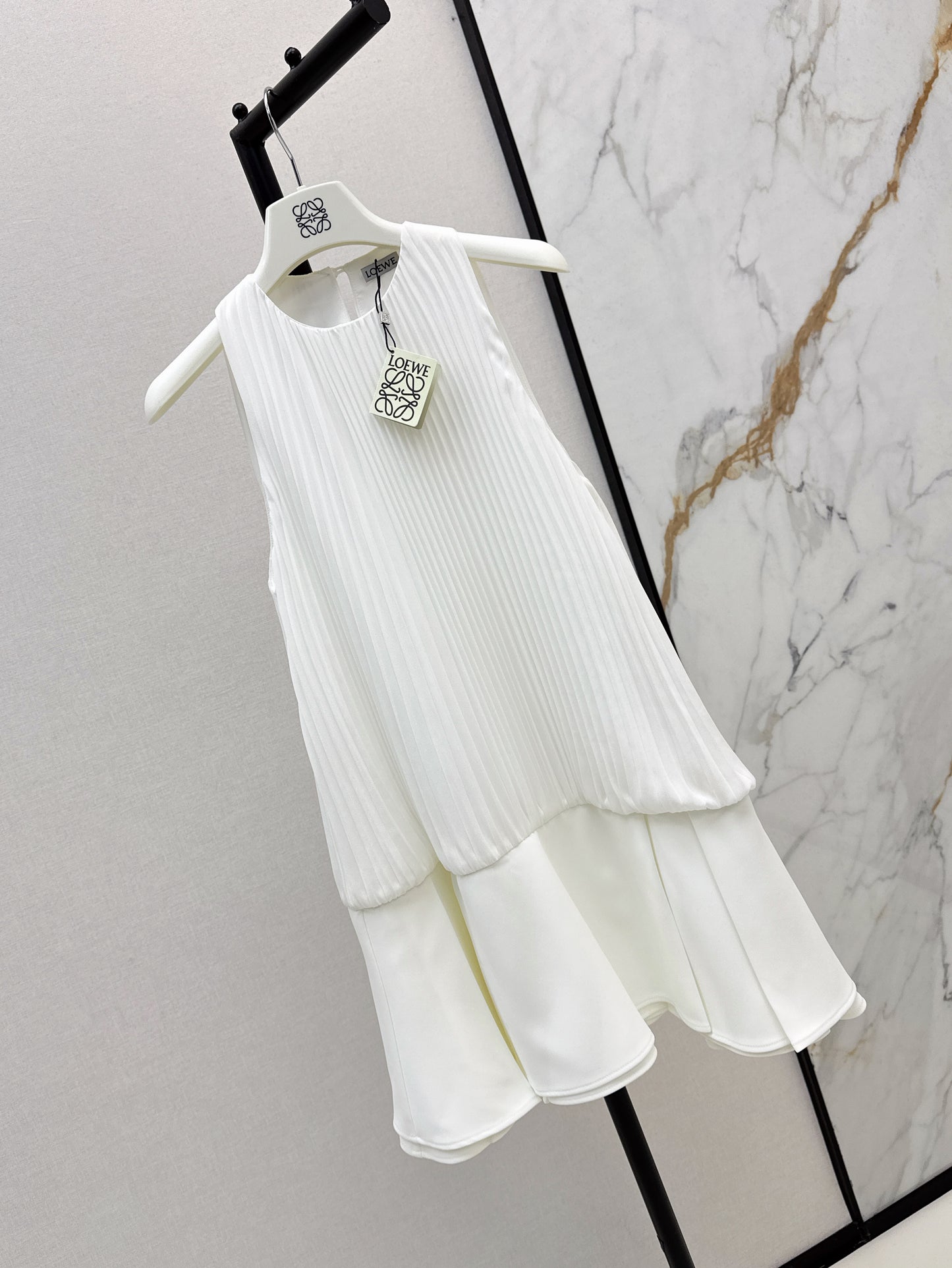 25ss pleated ruffle mini dress