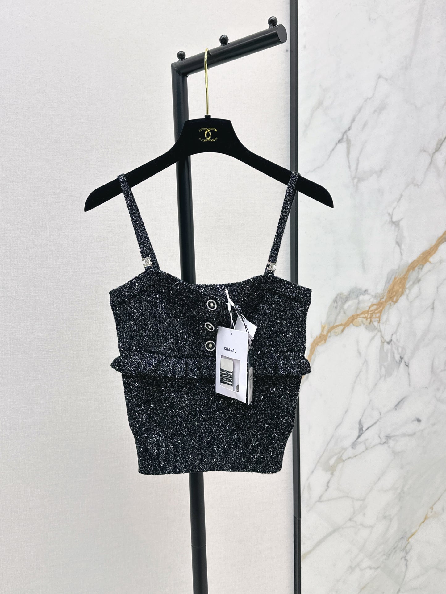 25ss knitted layered lace camisole