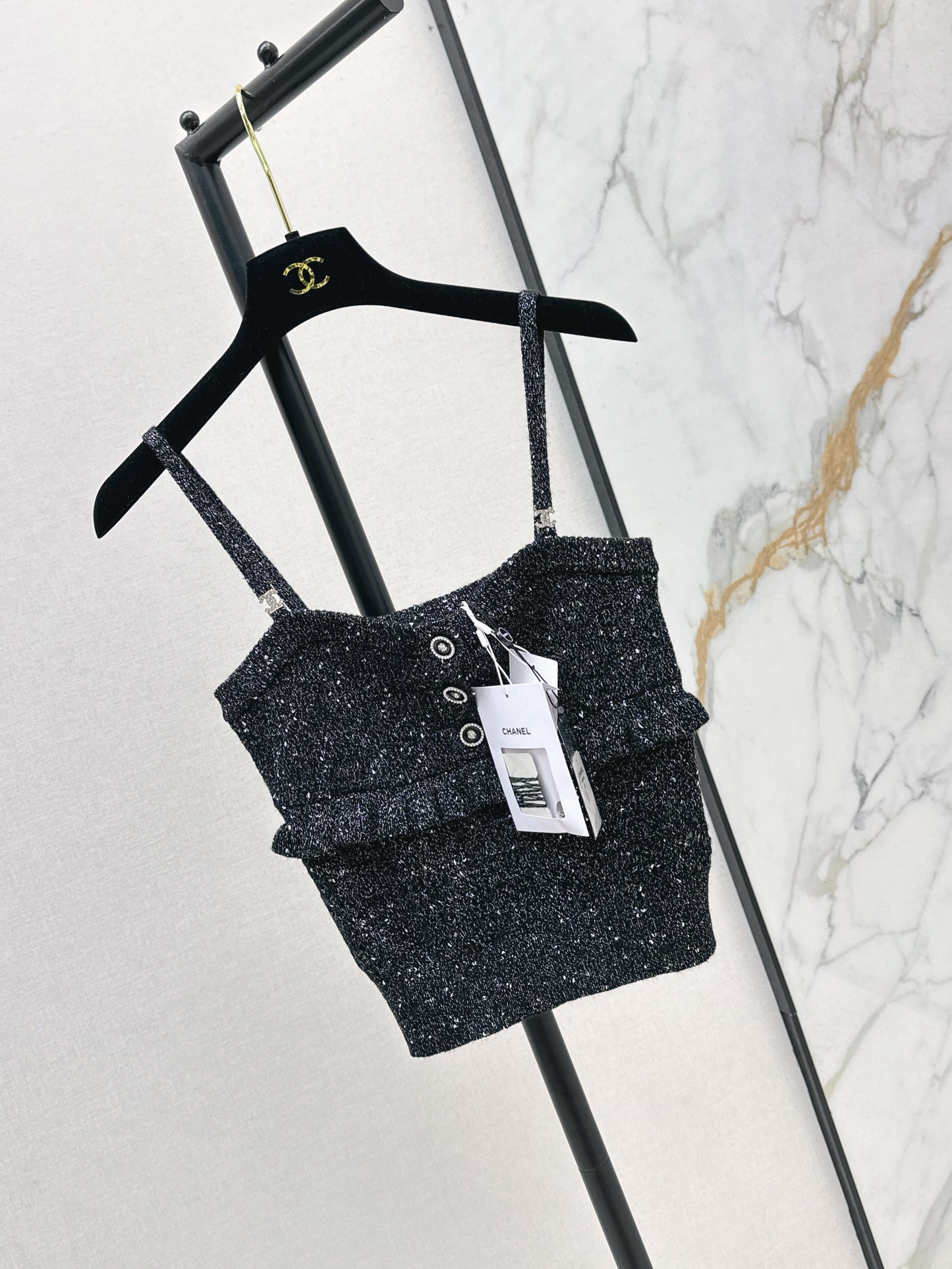 25ss knitted layered lace camisole