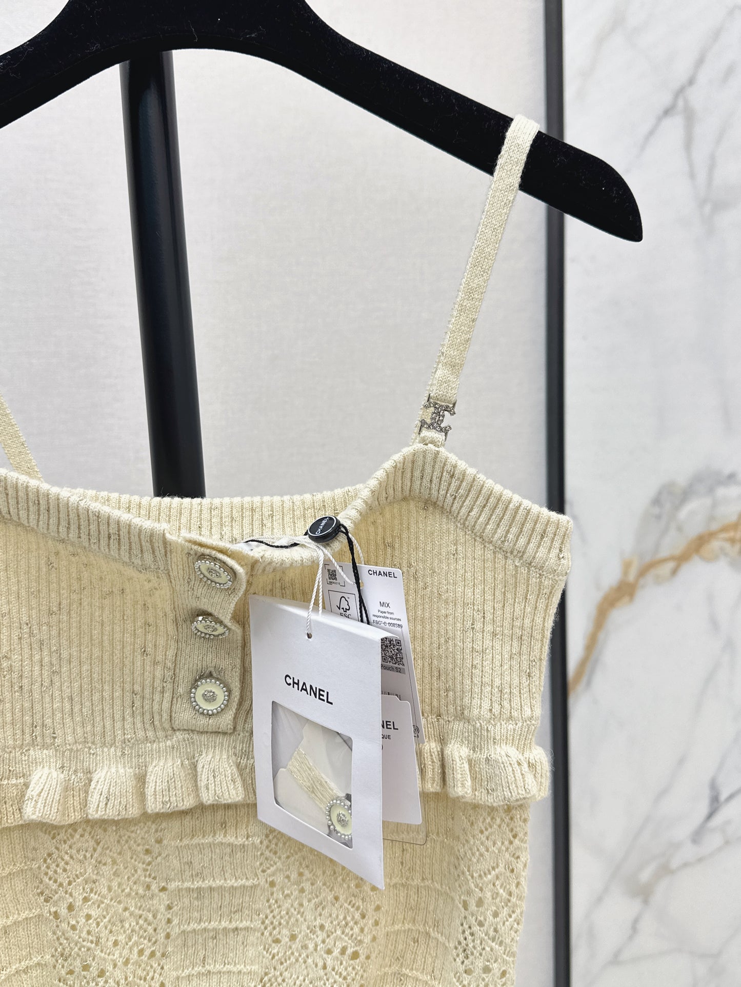 25ss knitted layered lace camisole