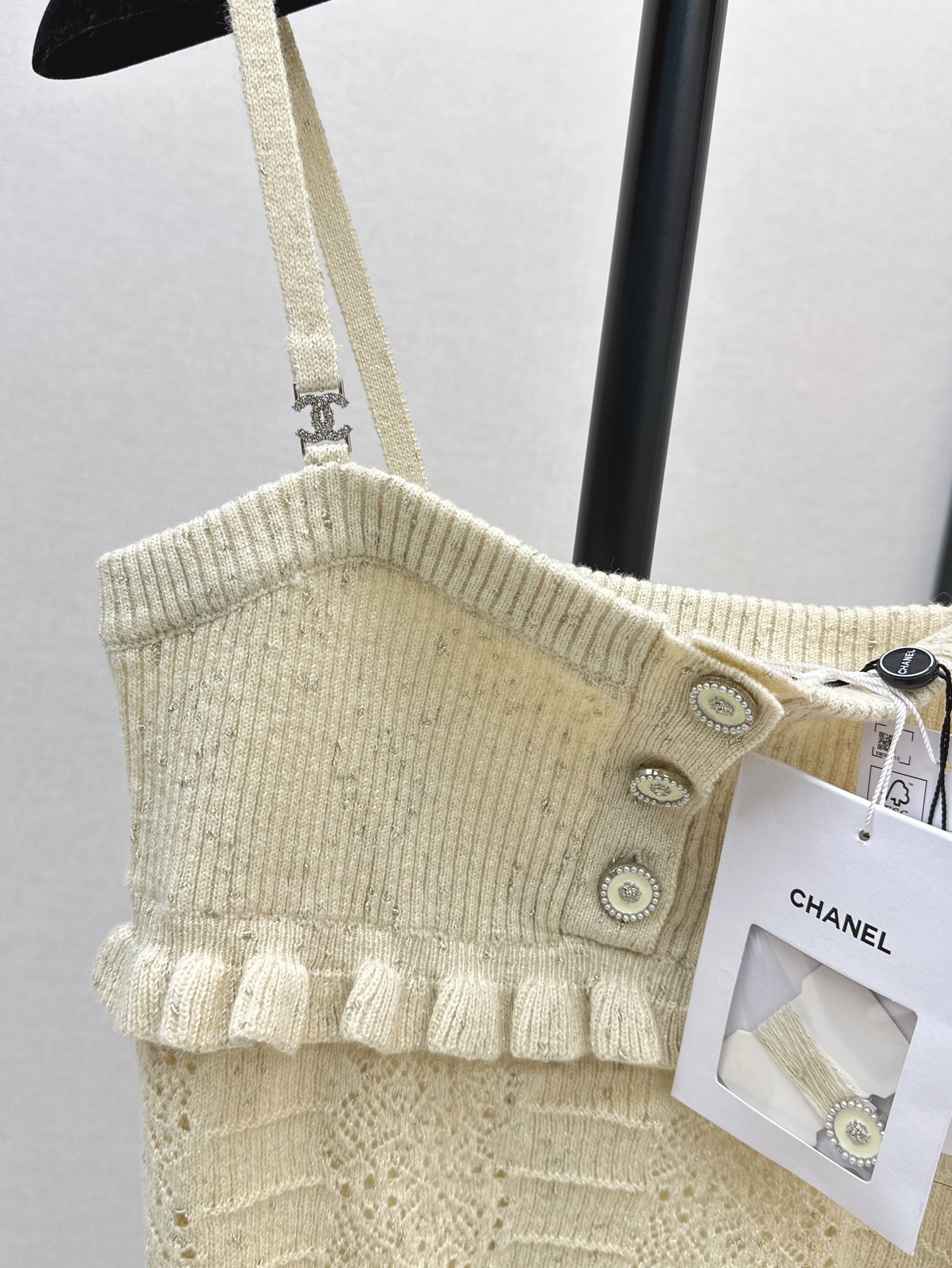 25ss knitted layered lace camisole