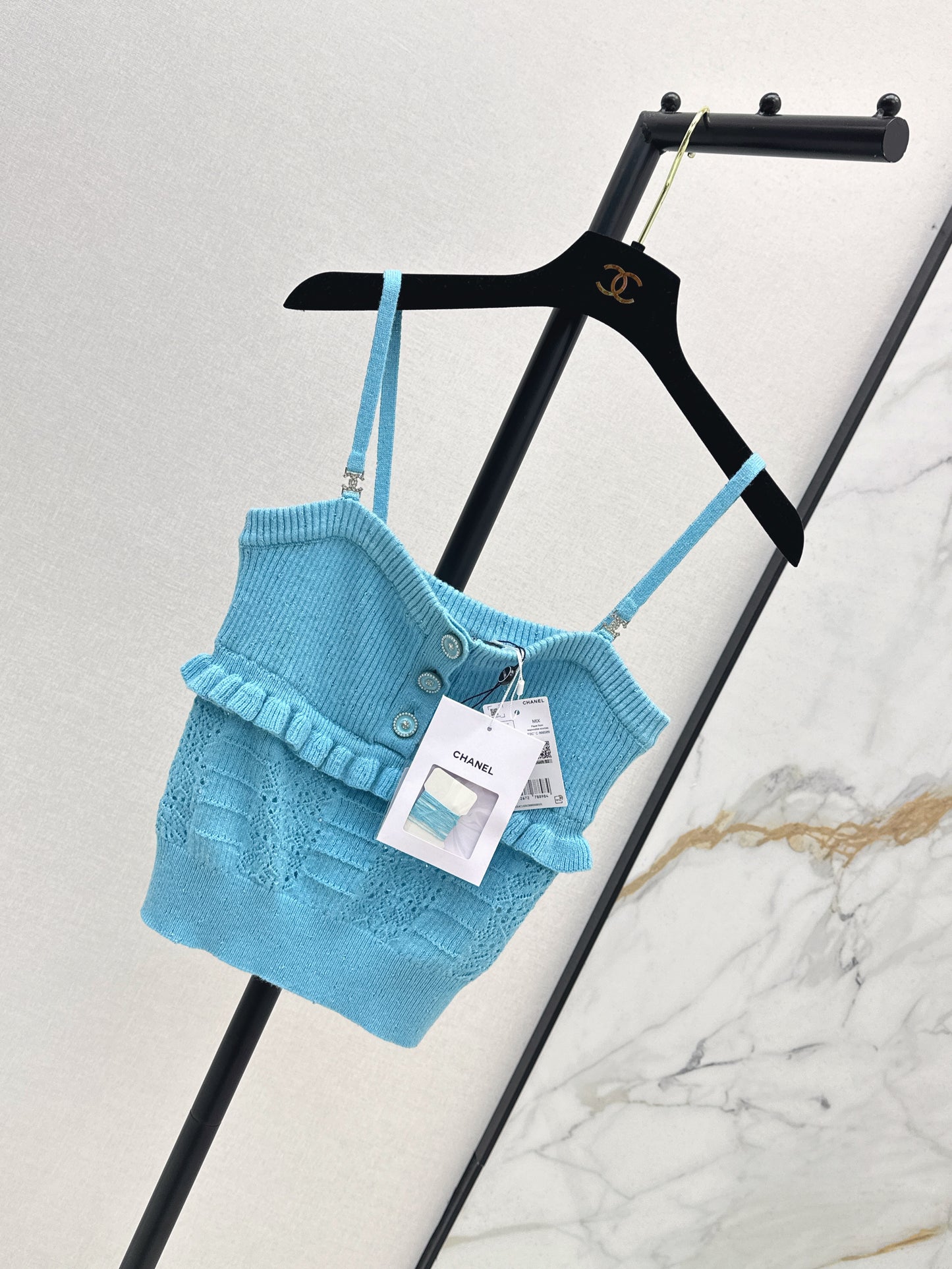 25ss knitted layered lace camisole