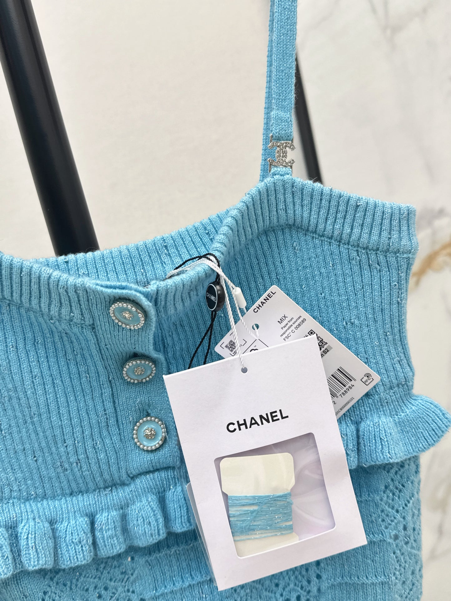 25ss knitted layered lace camisole