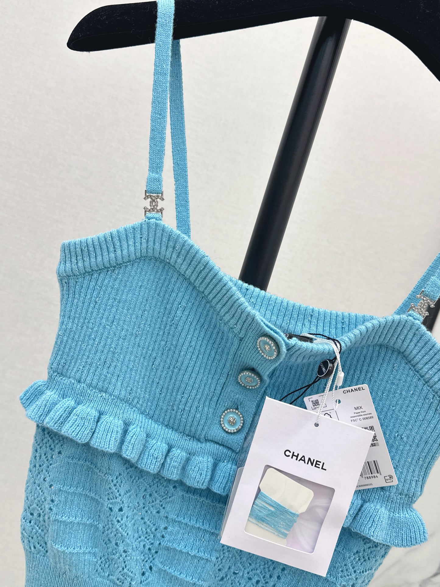 25ss knitted layered lace camisole