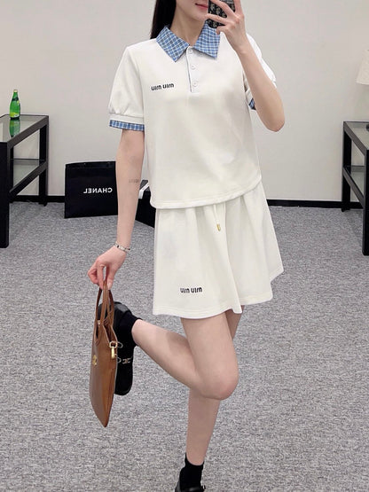 New short-sleeved top and skirt set