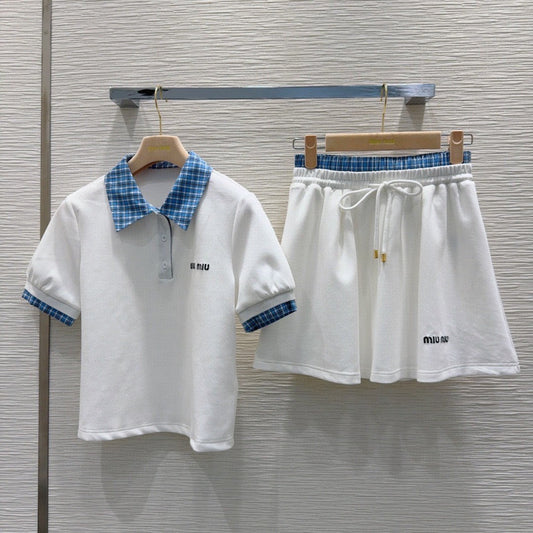 New short-sleeved top and skirt set