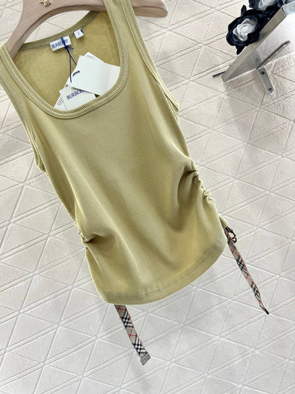New checkered drawstring vest in three colors