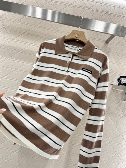 new color matching striped long sleeve top
