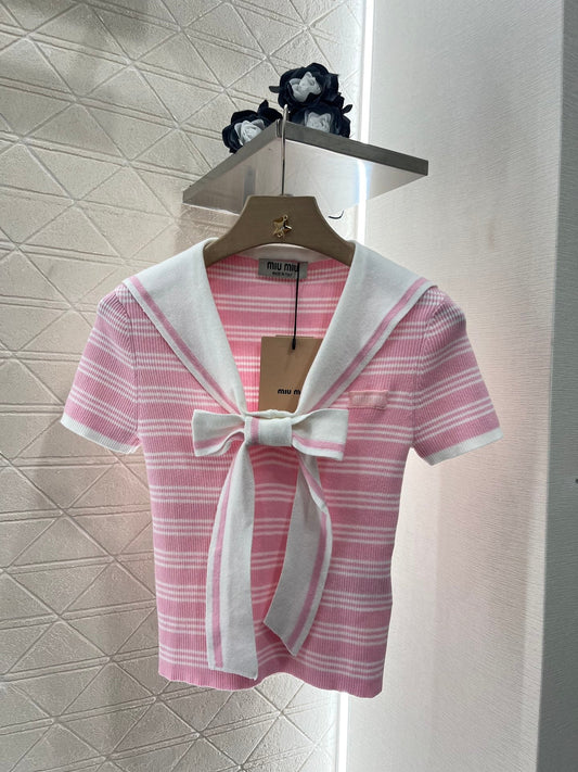 25ss shawl striped short sleeves