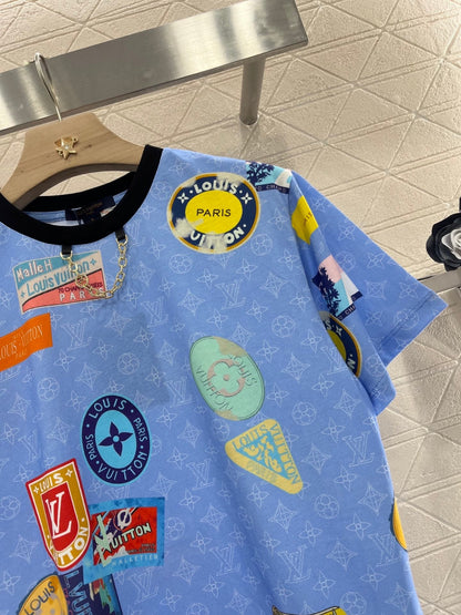 25ss printed emblem chain T-shirt