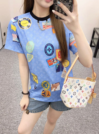 25ss printed emblem chain T-shirt