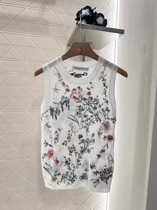 25ss embroidered knitted vest