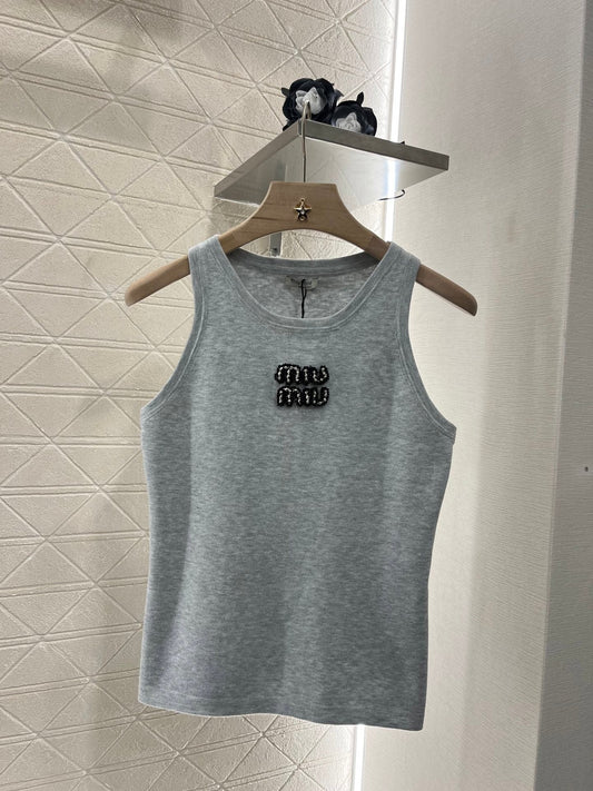 25ss new wool yarn material elastic fashion vest