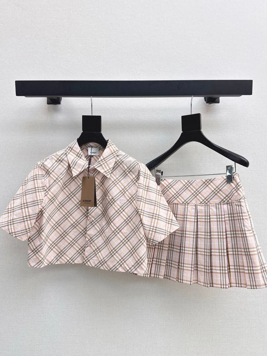 25ss retro plaid shirt suit