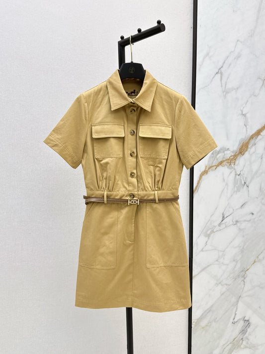 25ss vintage lapel dress