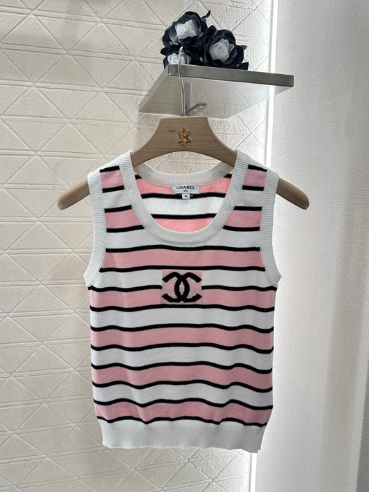 25ss striped knitted vest