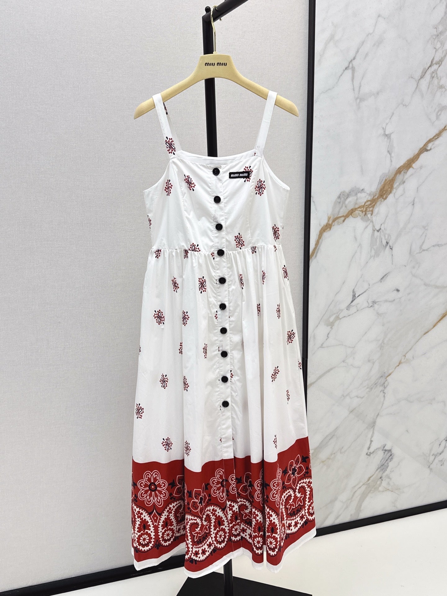 25ss printed embellished slip dress