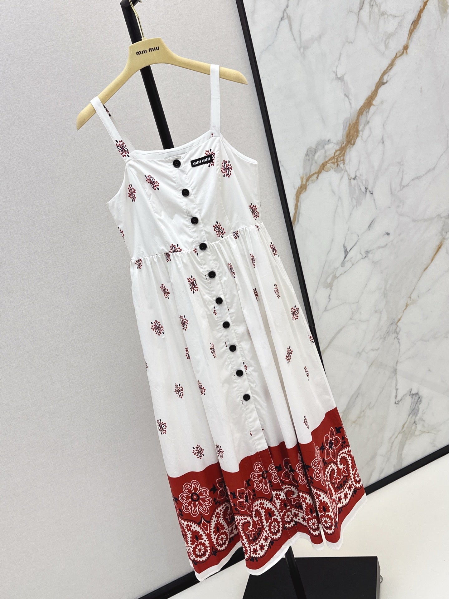 25ss printed embellished slip dress