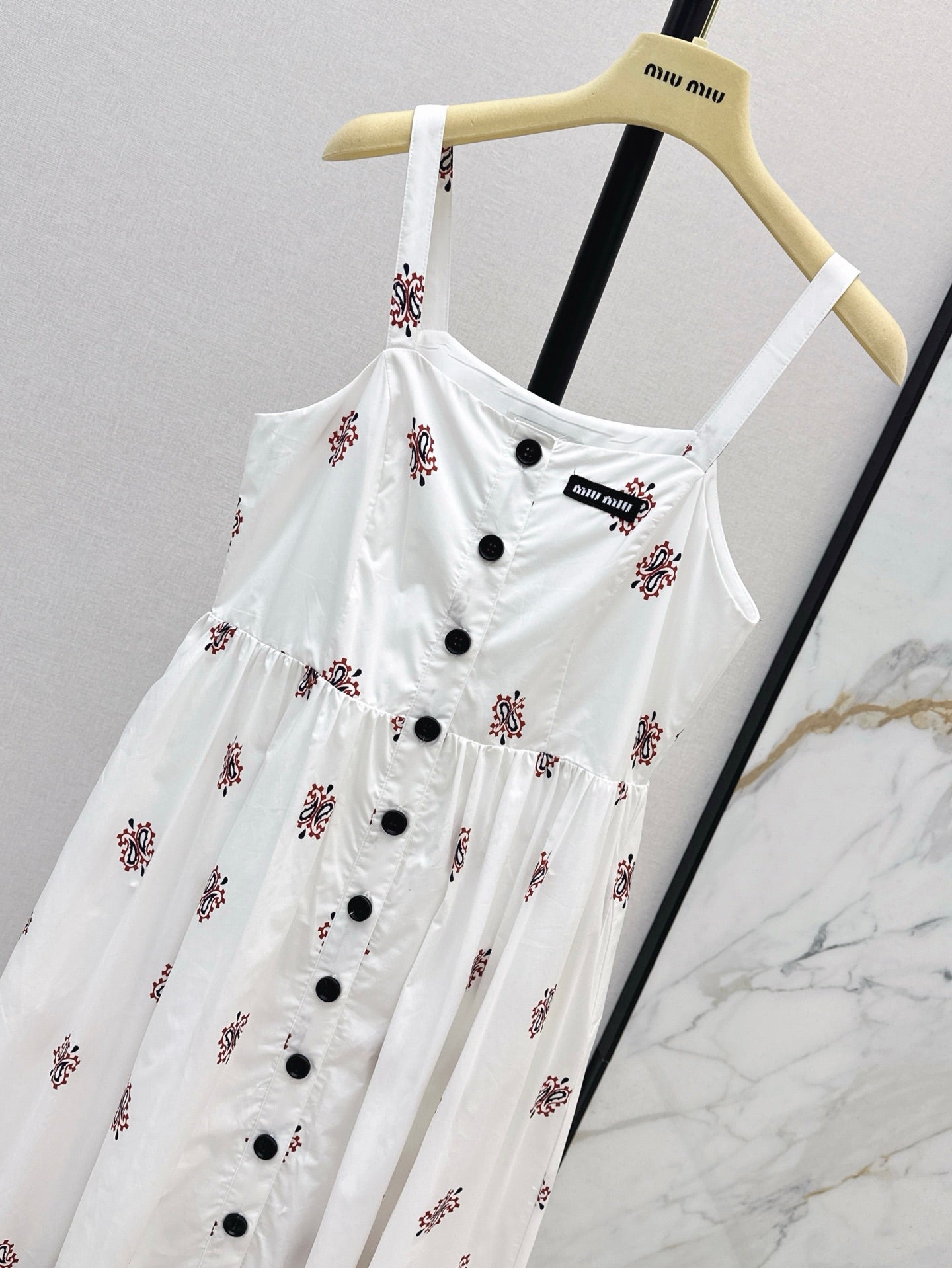 25ss printed embellished slip dress